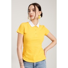 Jahr Marc Sarı Klasik Kontrast Polo Yaka T-Shirt