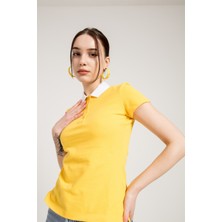 Jahr Marc Sarı Klasik Kontrast Polo Yaka T-Shirt