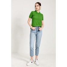 Jahr Marc Yeşil Slim Fit Klasik Düğmeli Kadın Polo Yaka T-Shirt