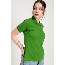 Jahr Marc Yeşil Slim Fit Klasik Düğmeli Kadın Polo Yaka T-Shirt