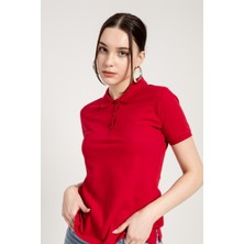 Jahr Marc Kırmızı Klasik Kadın Polo Yaka T-Shirt