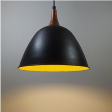 Riolight modern,rustik,vintage mutfak,oda,cafe,oteller için siyah 1xe27 metal sarkıt avize çap:28cm