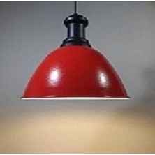 Riolight modern,rustik,vintage mutfak,oda,cafe,oteller için kırmızı 1xe27 metal sarkıt avize çap:28cm