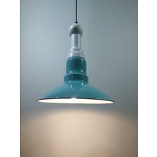 Riolight modern,rustik,vintage mutfak,oda,cafe,oteller için turkuaz 1xe27 metal sarkıt avize çap:30cm