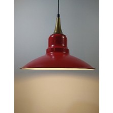 Riolight  Retro Kırmızı Tekli Metal Sarkıt Avize Çap: 30CM
