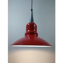 Riolight retro,modern,vintage mutfak,oda,otel,cafeler için kırmızı metal sarkıt avize çap:30cm