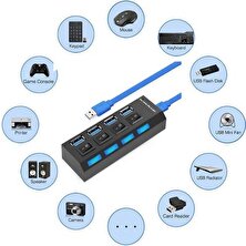 PrimeX Plus PX-2574 Connect Master USB Hub, 4 Port USB 3.0 Çoklayıcı, Anahtarlı USB Çoklayıcı