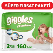 Giggles Premium 2 Numara Mini 4 Paket 160 Adet