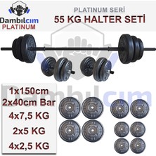 Dambılcım Platinum 55 Kg Halter Seti 55 Kg Dambıl Seti Ağırlık Seti Vücut Geliştirme Aleti