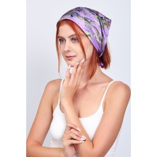 %100 Ipek Mor Bandana Fular Van Gogh Almond Blossoms 55 cm