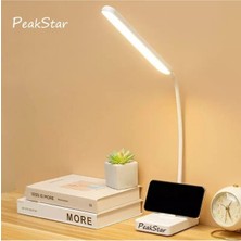 Peak Star Şarjlı Dokunmatik LED Masa Lambası Çalışma Okuma Işığı 3 Kademeli USB Kablolu Bükülebilir Lamba