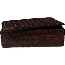 Arpe Dekor Deri Desenli Bordo Kutu