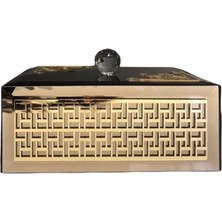 Arpe Dekor Cam Gold Detaylı Mücevher Kutusu
