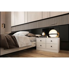 Nettrends Çekmeceli Komodin Beyaz 65 cm KMD-1003-Ç