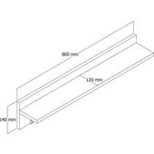 Ferniso Mobilya 80 cm Duvar Askılık Çam