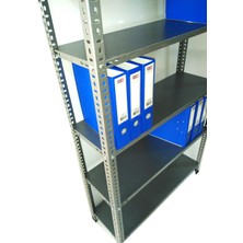 Rafburada® 6 Katlı Duble Galvaniz Çelik Raf.depo,arşiv,dosya Rafı. 1.50 MM-43X75-200 cm