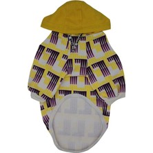 Pawstar Sarı-Mor Desenli Hoodie Köpek Sweat-Hoodie Köpek Kıyafeti