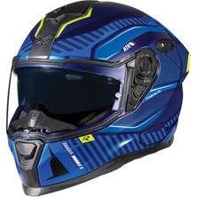 Nexx SX.100R Skıdder Mat Mavi-Neon Sarı Kask