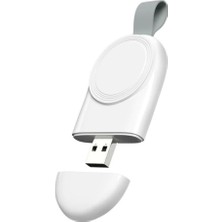 Microcase Apple Watch Uyumlu Se 40 mm Manyetik Şarj Aygıtı Anahtarlık Tipi USB - Beyaz
