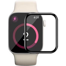 Microcase Apple Watch Uyumlu 7 41MM Tam Kaplayan Kavisli Ekran Koruyucu 3D Pet Film - Siyah