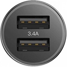 Baseus Ultra Hızlı 3.4A Çift USB Hızlı Araç Çakmaklık Şarjı ve Iphone Kablo Araç Şarjı ve Kablo
