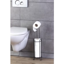 Okyanus Home Siyah Yuvarlak Yedekli Wc Kağıtlık