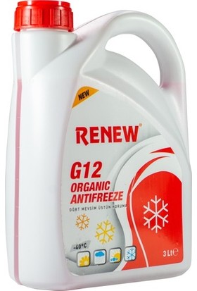 Renew G12 Organik Kırmızı Antifiriz -40C 3 Litre