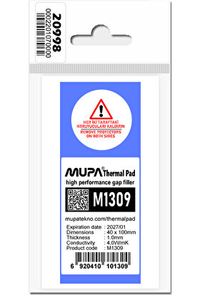 Mupa Termal Ped / Thermal Pad 1.0mm 4.0W/MK 4X10CM M1309