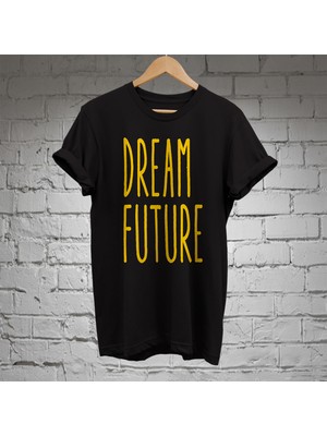 Remonz Dream Future Baskılı %100 Pamuk Oversize T-Shirt Büyük Beden Tişört