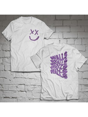 Remonz Walls Çift Baskılı %100 Pamuk Oversize T-Shirt Büyük Beden Tişört