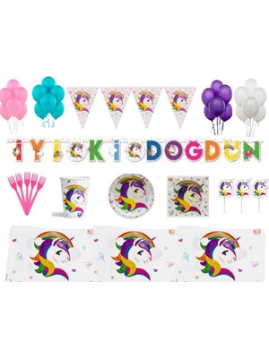 Party Gross Unicorn Doğum Günü Parti Seti Lisanslı 8 Kişilik