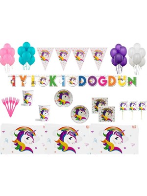 Party Gross Unicorn Doğum Günü Parti Seti Lisanslı16 Kişilik