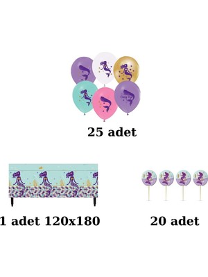 Party Gross Deniz Kızı Doğum Günü Parti Seti 24 Kişilik