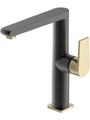 Bien Pruva Yüksek Tip Lavabo & Eviye Bataryası Siyah-Altın Renk