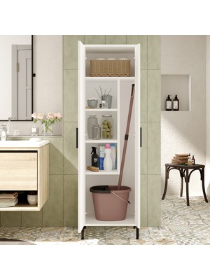 Robin Home Carmen Çok Amaçlı Dolap Vileda Banyo Dolabı Beyaz