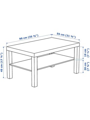 Barbun Lack Orta Sehpa Mobilya - Meşe Renk - 55X90 cm