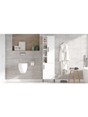 Robin Home Bianca Çok Amaçlı Dolap Banyo Dolabı Beyaz