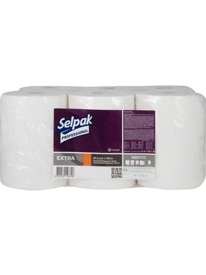 Selpak Professional Extra Hareketli Kağıt Havlu Çift Katlı 21 cm 135 m - 6 Adet
