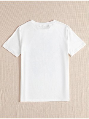 VBS Vibes Kadın Beyaz Oversize Woswos Baskılı T-Shirt