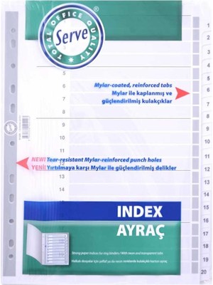Serve SV 5326 Ayraç 1-20 Rakam Şeffaf