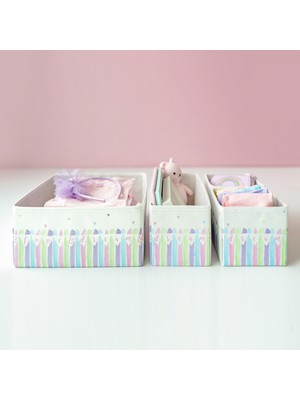 Ocean Home Textile Unicorn Çocuk Odası Dolap Çekmece İçi Çamaşır Düzenleyici Katlanır Saklama Kutusu Organizer Set