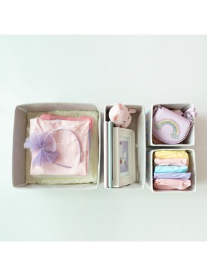 Ocean Home Textile Unicorn Çocuk Odası Dolap Çekmece İçi Çamaşır Düzenleyici Katlanır Saklama Kutusu Organizer Set