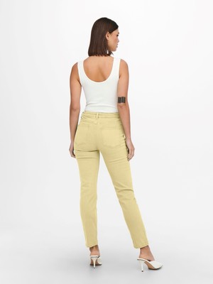 Only Bayan Sarı Renk Yüksek Bel Kot Pantolon 15252531