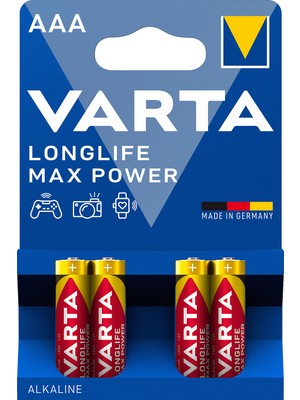 Varta Longlife Max Power Alkalin AAA İnce Kalem Pil 4'lü