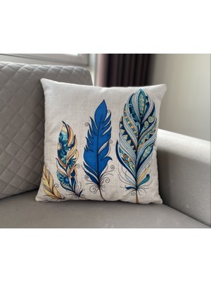 Palmia Home Çift Taraflı Tüy Desenli Dekoratif Kırlent Kılıfı