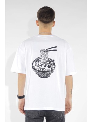 Noodle Baskılı Tshirt White