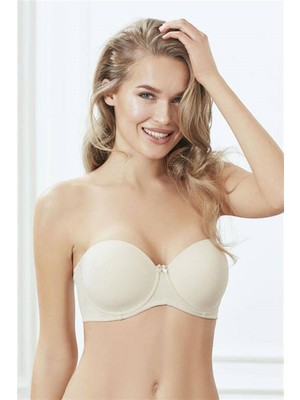 Kaplı Balenli Desteksiz Straplez Sütyen 3346