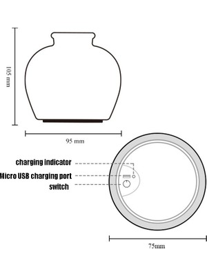 Puluz Qh-28 Mavi Beyaz Porselen Silikon Gece Lambası Renkli Işık (Yurt Dışından)