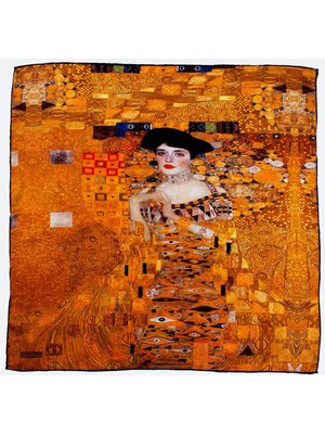 Ipek Sarı Kare Fular Gustav Klimt Adele Bloch