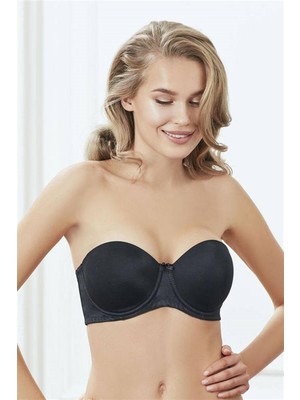 Kaplı Balenli Desteksiz Straplez Sütyen 3346